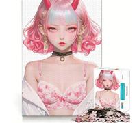Rompecabezas Pink Oni Samurai de 1000 Piezas para Adolescentes, Juguete de lógica, Juego en Grupo, Corte de precisión, Regalo Original (50x75cm)