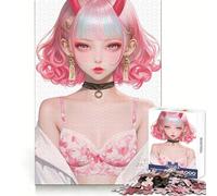 Rompecabezas Pink Oni Samurai de 1000 Piezas para Adultos Fortalece la Memoria Tiempo de relajación Bordes limpios (38x52cm)