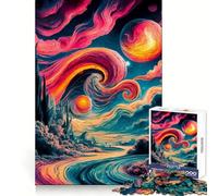 Rompecabezas Pintando al Mundo Rosa de 1000 Piezas para Adultos Juguete para desafiar la Mente Tiempo Libre Diseño nítido Regalo increíble (50x75cm)