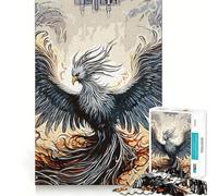 Rompecabezas Pintando el Fénix Negro para Adolescentes, 1000 Piezas, Juguete Intelectual, diversión en Interiores, Corte de Calidad, Regalo Creativo (50x75cm)