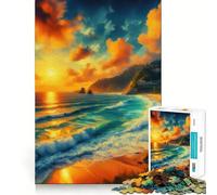 Rompecabezas Pintando la Playa V, 1000 Piezas, Juguete para desarrollar la Mente, Juego Relajante, Pieza de colección de Arte de Corte preciso (50x75cm)