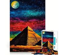 Rompecabezas Pirámide bajo el Cielo Nocturno de 1000 Piezas para Adultos, Juguete para ejercitar la Mente, Juego de Interior, Pieza de Arte de Corte preciso (38x26cm)