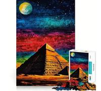 Rompecabezas Pirámide bajo el Cielo Nocturno para Adultos, 1000 Piezas, Juguete de lógica Fina, Informal, Relajante, con Bordes limpios, Pieza de Arte Fina (50x75cm)