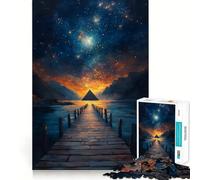 Rompecabezas Pirámide bajo Las Estrellas para Adultos, 1000 Piezas, fortalece la Memoria, vínculo Familiar, Bordes limpios, Regalo de cumpleaños (38x26cm)