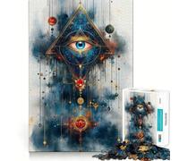 Rompecabezas Pirámide del Ojo Que Todo lo Ve de 1000 Piezas Ejercicio Mental Divertido Piezas de Ajuste preciso Una Forma entretenida de Pasar el Tiempo Libre (50x75cm)