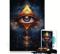 Rompecabezas Pirámide del Ojo Que Todo lo Ve de 1000 Piezas Juego cognitivo Divertido con Estructura de Encaje preciso Actividad para Fortalecer los Lazos Familiares (38x52cm)