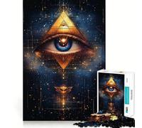 Rompecabezas Pirámide del Ojo Que Todo lo Ve de 1000 Piezas Juego de Ejercicios mentales Encaje Huecos Desafío Interactivo para el Cerebro en casa (38x26cm)