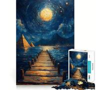 Rompecabezas Pirámides bajo la luz de la Luna para Adultos, 1000 Piezas, Rompecabezas Mental, Relajante, para armar, (38x52cm)