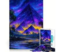 Rompecabezas Pirámides de Noche, 1000 Piezas para Adultos, Juguete para ejercitar la Mente, Tiempo Libre, diseño nítido, Regalo increíble (38x52cm)