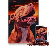 Rompecabezas Pitbull Sunset Portrait para Adolescentes, 1000 Piezas, Mejora la Memoria, Alivio de tensión, Borde Ajustado, Pieza de Arte Fino (38x26cm)