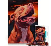 Rompecabezas Pitbull Sunset Portrait para Adolescentes, 1000 Piezas, Mejora la Memoria, Alivio de tensión, Borde Ajustado, Pieza de Arte Fino (38x26cm)