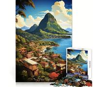 Rompecabezas Pitons Soufrière Art de 1000 Piezas para Adolescentes, Juguete cognitivo, Entretenimiento Suave, Montaje de Patrones, Pieza de Bellas Artes 38x52cm