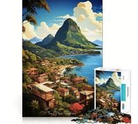 Rompecabezas Pitons Soufrière Art de 1000 Piezas para Adolescentes, Juguete cognitivo, Entretenimiento Suave, Montaje de Patrones, Pieza de Bellas Artes 38x52cm
