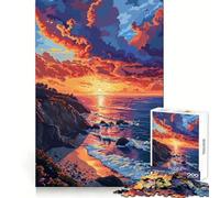 Rompecabezas Pixel Art de Atardecer en la Playa de 1000 Piezas para Adolescentes Piensa Que tu Tiempo de Entrenamiento Está Bien Empleado Bordes Definidos Regalo Festivo (38x52cm)