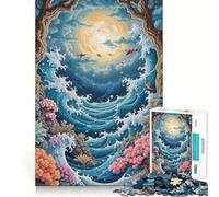 Rompecabezas Pixel Art Ocean Moon Fantasy para Adolescentes, 1000 Piezas, Juguete para desarrollar la Mente, diseño de Entretenimiento Suave, Regalo Premium (50x75cm)