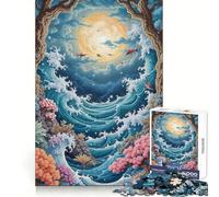 Rompecabezas Pixel Art Ocean Moon Fantasy para Adolescentes, 1000 Piezas, Juguete para desarrollar la Mente, diseño de Entretenimiento Suave, Regalo Premium (50x75cm)