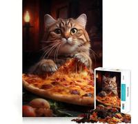 Rompecabezas Pizza Cat de 1000 Piezas para Adolescentes, Juguete para Pensar y Relajarse, Regalo Ideal para Festivales (50x75cm)