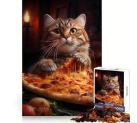 Rompecabezas Pizza Cat de 1000 Piezas para Adolescentes, Juguete para Pensar y Relajarse, Regalo Ideal para Festivales (50x75cm)