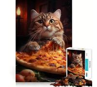 Rompecabezas Pizza Cat para Adolescentes, 1000 Piezas, Juguete para ejercitar la Mente, diversión Relajante, Corte preciso, Regalo Festivo (38x26cm)