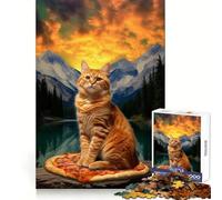 Rompecabezas Pizza Cat Teton Trek para Adolescentes, 1000 Piezas, Juguete para desarrollar la Mente, diseño de Ocio Suave, Regalo Premium (50x75cm)