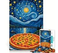 Rompecabezas Pizza Noche Estrellada de 1000 Piezas para Adultos Ayuda a Mejorar la Memoria y Alivia la ansiedad Diseño artístico para armar Regalo Ideal (38x52cm)