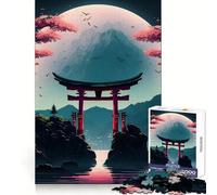 Rompecabezas Planet Torii Gate Lake de 1000 Piezas para Adolescentes, Juguete Mental, Tiempo de Paz, Corte Premium, Regalo artístico (38x26cm)