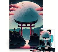 Rompecabezas Planet Torii Gate Lake de 1000 Piezas para Adolescentes, Juguete Mental, Tiempo de Paz, Corte Premium, Regalo artístico (38x26cm)