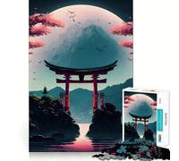Rompecabezas Planet Torii Gate Lake de 1000 Piezas para Adultos Que Mejora la Memoria y Alivia la ansiedad Decoración de Pared con Bordes Afilados (50x75cm)
