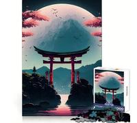Rompecabezas Planet Torii Gate Lake de 1000 Piezas para Adultos Que Mejora la Memoria y Alivia la ansiedad Decoración de Pared con Bordes Afilados (50x75cm)