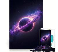 Rompecabezas Planeta Púrpura con Anillos en el Espacio para Adolescentes, 1000 Piezas, Juguete Intelectual, Escape de la Calma, Corte de Calidad, Regalo de Temporada (50x75cm)