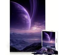 Rompecabezas Planeta Púrpura con Anillos sobre Montañas, 1000 Piezas, para Adolescentes, Desarrollo Mental, Diversión Familiar, Bordes Precisos, Regalo Memorable (38x26cm)