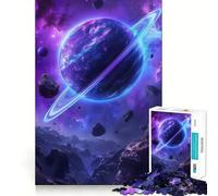 Rompecabezas Planeta Púrpura en el Cósmico de 1000 Piezas para Adolescentes Desarrolla la Habilidad Mental Diversión Familiar Bordes Precisos Regalo Memorable (38x52cm)