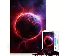 Rompecabezas Planeta Rayo Rojo de 1000 Piezas para Adolescentes, Juego de lógica, Tiempo de Calentamiento, Pieza de colección de Arte de Corte preciso (38x26cm)