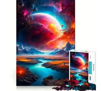 Rompecabezas Planeta Rojo de 1000 Piezas para Adolescentes, Juguete de lógica Pura, Suave y Relajante, Corte Limpio, Pieza de Arte Fino (38x26cm)