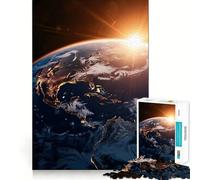 Rompecabezas Planeta Tierra de 1000 Piezas para Adultos Mejora la Memoria y Alivia la ansiedad Bordes precisos Sorpresa navideña (38x26cm)