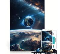 Rompecabezas Planeta Tierra Desde el Espacio, 1000 Piezas, para Adultos, Juguete de lógica Fina, Tiempo Libre, Arte de Bordes limpios, Coleccionable (38x26cm)
