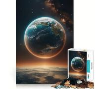 Rompecabezas Planeta Tierra Espacio Estrellas para Adolescentes 1000 Piezas Desafío Mental Juguete Relajante Diversión Corte Preciso Regalo Festivo (50x75cm)