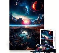 Rompecabezas Planetas Extraños de 1000 Piezas para Adolescentes, Juguete cognitivo, Juego de ingenio, Juego de ingenio Premium con Borde Transparente y selección de Deseos de Papá Noel 38x52cm