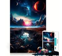 Rompecabezas Planetas Extraños de 1000 Piezas para Adolescentes, Juguete cognitivo, Juego de ingenio, Juego de ingenio Premium con Borde Transparente y selección de Deseos de Papá Noel 38x52cm