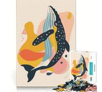 Rompecabezas Plano Abstracto de Ballena para Adultos 1000 Piezas Juego de Memoria Cerebral Cortado con láser para un Ajuste Perfecto aliviar el estrés (50x75cm)
