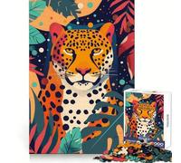 Rompecabezas Plano Abstracto de Guepardo de 1000 Piezas para Adultos Estimula la lógica,Proporciona un Placer Relajante y un Cierre sin Costuras (38x26cm)