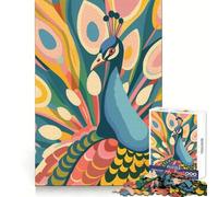 Rompecabezas Plano Abstracto de Pavo Real de 1000 Piezas para Adolescentes Juguete Intelectual para Fortalecer los Lazos afectivos Corte de Calidad Regalo Memorable (38x26cm)