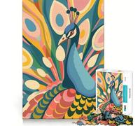 Rompecabezas Plano Abstracto de Pavo Real de 1000 Piezas para Adolescentes Juguete Intelectual para Fortalecer los Lazos afectivos Corte de Calidad Regalo Memorable (38x26cm)