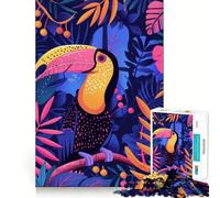 Rompecabezas Plano Abstracto de tucán de 1000 Piezas para Adolescentes, Ideal para desarrollar la Mente y el Tiempo Libre Bordes precisos Regalo Original 38x52cm