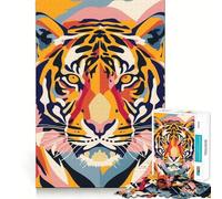 Rompecabezas Plano Abstracto Tiger Pop de 1000 Piezas para Adolescentes Juguete para desarrollar la Mente Diseño Relajante y Acogedor Regalo Original para armar 38x52cm