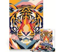 Rompecabezas Plano Abstracto Tiger Pop de 1000 Piezas para Adolescentes Juguete para desarrollar la Mente Diseño Relajante y Acogedor Regalo Original para armar 38x52cm