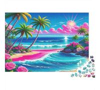 Rompecabezas Playa 1000 Piezas Papel Adultos Educar Relajar Decoración Pared Paisaje Costero 38x26cm/1000pcs
