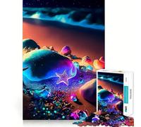 Rompecabezas Playa Nocturna 1000 Piezas para Adolescentes Recall Upgrade Juego Relajante Corte Claro Regalo Encantador (50x75cm)
