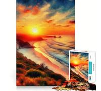 Rompecabezas Playa Pintando V de 1000 Piezas para Adolescentes Desarrolla la Mente y Divierte a Toda la Familia Bordes precisos Regalo Memorable (38x52cm)