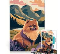 Rompecabezas Pomerania Naturaleza Pomerania con Pompones para Adolescentes, 1000 Piezas, Wise Think Toy, diversión y Entretenimiento, decoración de Pared con Corte nítido (38x52cm)
